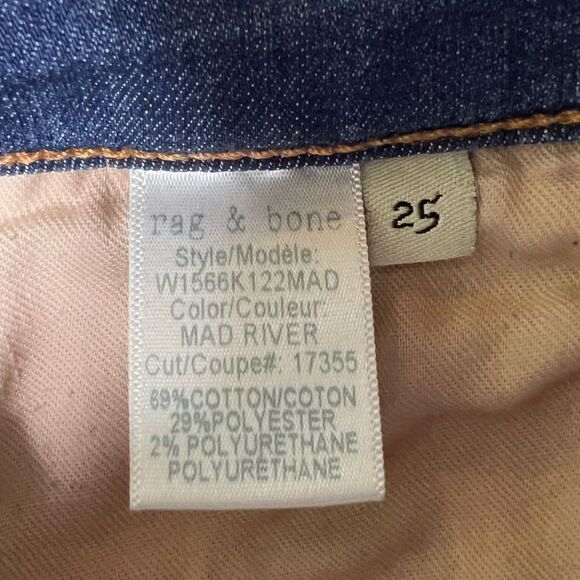 Rag & Bone 10 inch Ankle Skinny Jeans Raw Hem Size 25 - Picture 6 of 9